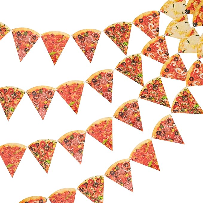 Boao Pizza Decorations Party Banners Party Supplies Pizza Garland Streamers Decoration, Pre-assembled