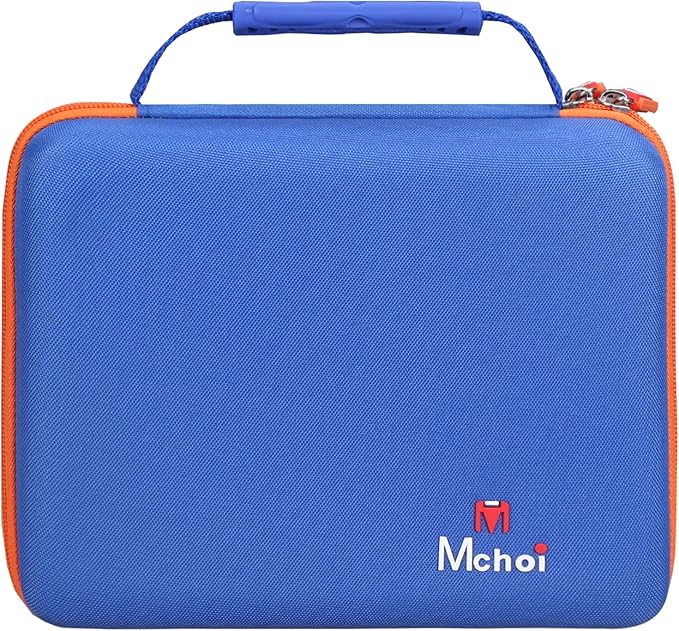 Mchoi Shockproof Carrying Case for Hot Wheels 20 Cars, Case Only (Blue, Yellow, Orange Zipper)