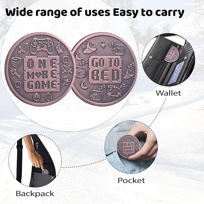 Ultimate Gamer Gift for Men - Double Sided Decision Maker Coin for Boyfriend, Husband & Gamers | Stress-Relieving Gaming Accessories for Birthday, Christmas & Valentines Day, Gamer Stocking Stuffer