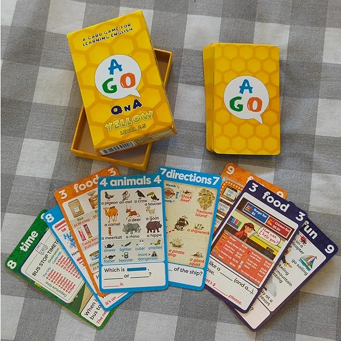 QnA Yellow ESL Card Game - Level 2.5. A Fun English Language Learning Game for EFL/ESL Students - Build Vocabulary, Grammar and Conversation Skills!