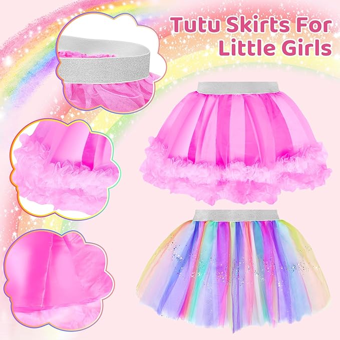 Princess Dress Up for Girls 4-6 With Tutu Shoes Jewelry Unicorn Headband Butterfly Wing Toddler Dress Up Clothes Pretend Play Fairy Costumes Set for Girls Christmas Birthday Gift 3 4 5 6 7 Girl Toys