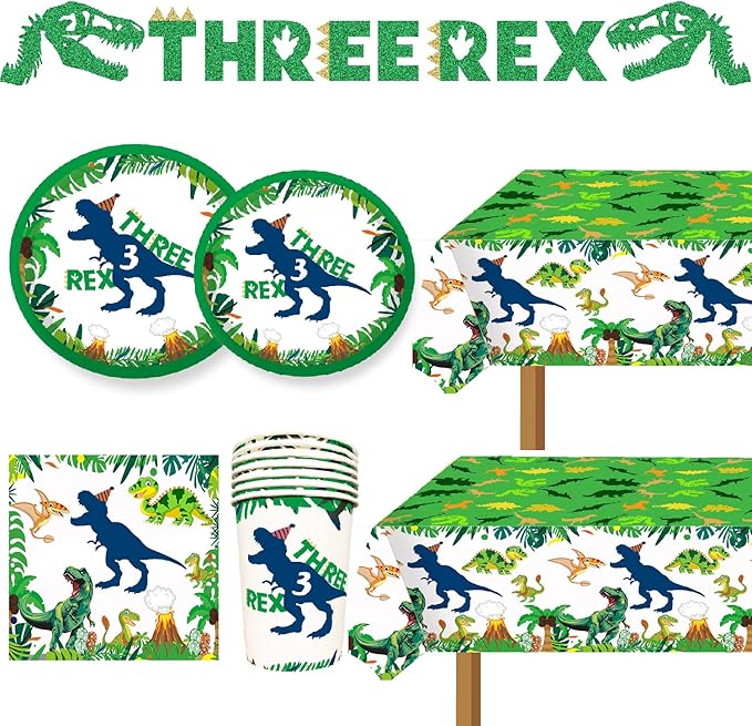 3pcs Dinosaur Party Tablecloth Dinosaur Birthday Table Cover T-Rex Dinosaur Party Supplies Decorations Dino 1st 2nd 3rd 10th Birthday Table Cloth for Boys-86.6 * 51.2in