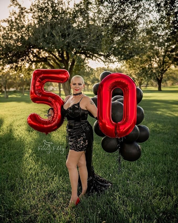 23 Balloon Numbers 40 Inch, Big Foil 23th Birthday Balloons Decorations for Women, Red Number Balloon for 2 3 23 32 Wedding Memorial Day's Graduation Supplies