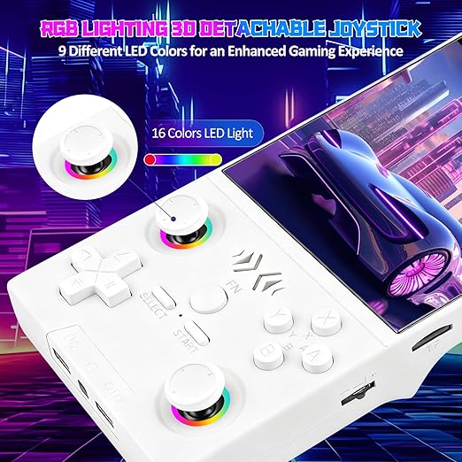 UYTGXEN XF40V Retro Handheld Game Console with 2*Detachable Long Joysticks, 4.0-Inch HD IPS Screen Retro Gaming Console, Preloaded Classic Games with Multiple Emulator, Pocket Video Gaming