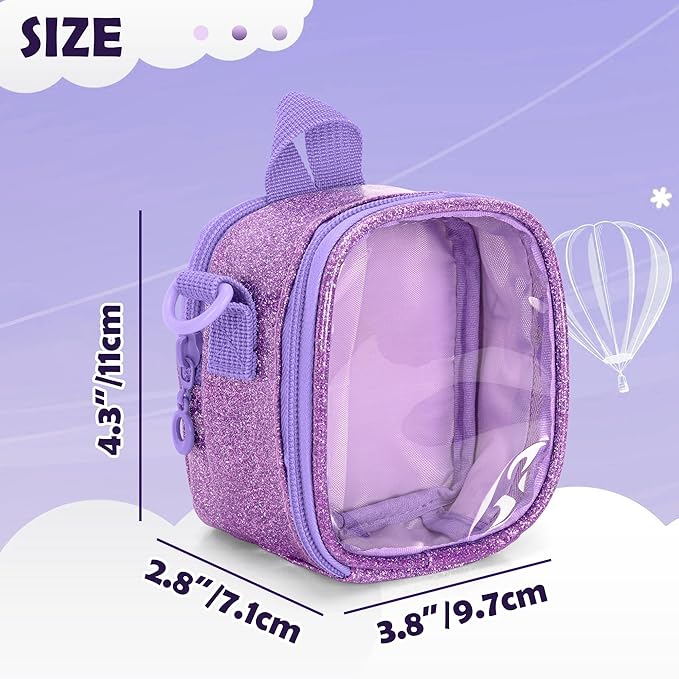 LoDrid Travel Carrying Case Compatible with Bitzee Interactive Toy Digital Pet, Storage Bag with Adjustable Shoulder Strap for Virtual Electronic Pets and Accessories, Purple, Bag Only