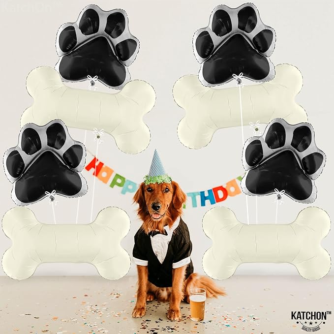 KatchOn, Large Dog Balloons - 29 Inch, Pack of 8 | Dog Balloons for Birthday Party, Paw Print Balloon | dog Party Decorations, paw Balloon | Lets Pawty Birthday Decorations