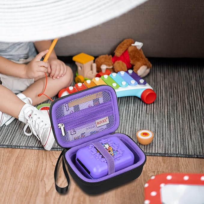 BOVKE Carrying Case for Bitzee Disney/Bitzee Magicals/Bitzee Interactive Toy Digital Pet and Case, Travel Holder Fits Bitzee Virtual Electronic Pets Kids Toys, Extra Space for Batteries, Purple