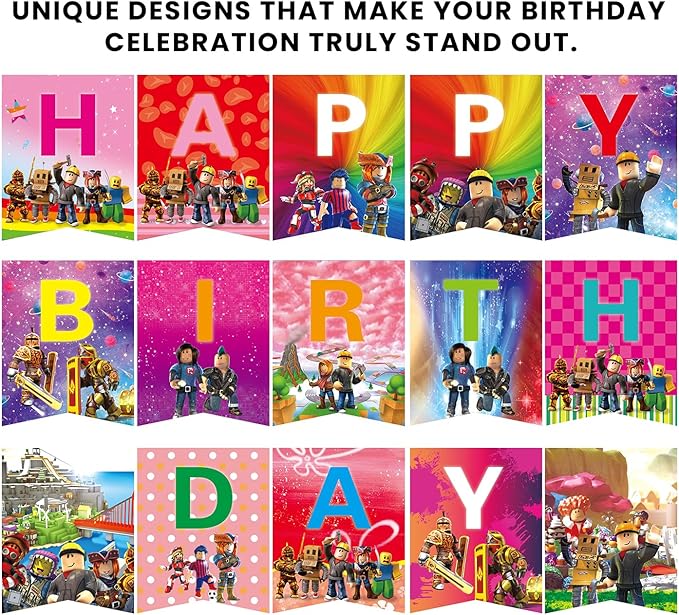IndoTribe Video Game Happy Birthday Banner Boy - 10ft, No DIY Preassembled Colorful Video Game Birthday Decorations for Boys Gaming Birthday Party Decorations Gaming Backdrop Video Game Backdrop Gaming Party Supplies