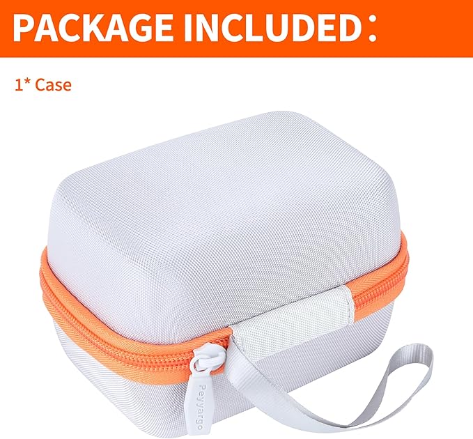 Storage Case Compatible with Yoto Mini Kids Audio Player Travel Device Plays Stories Music Podcast Radio Speaker (White + Orange Zipper)
