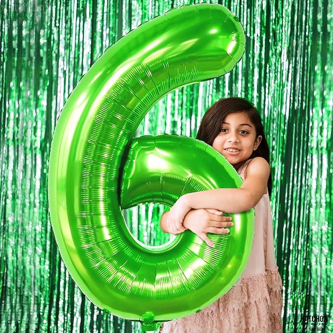 KatchOn, Giant Light Green Number 6 Balloon - 40 Inch | 6th Birthday Balloon for 6th Birthday Decorations | 6 Balloons for Birthday | 6 Year Old balloon for 6 Year Decorations