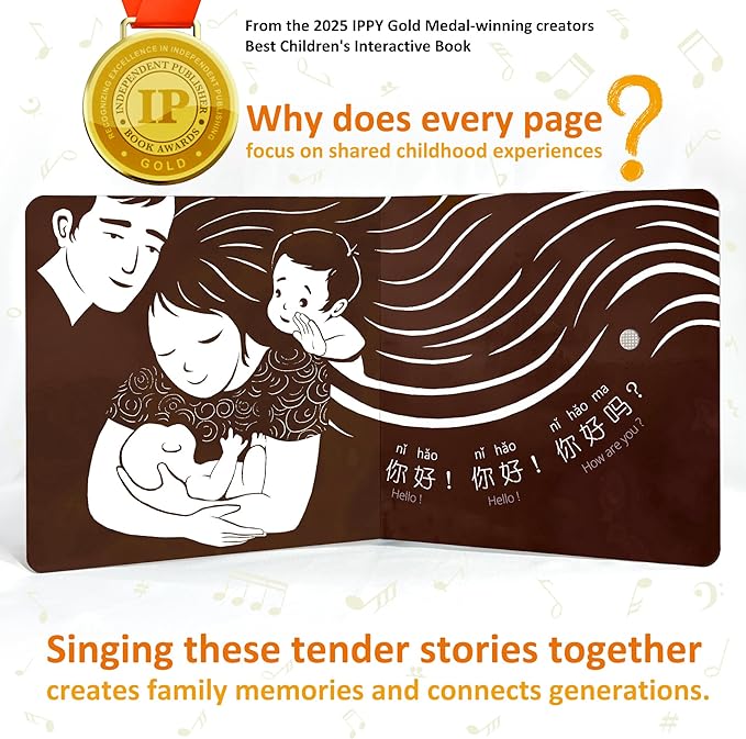 JoJo Chinese Songs for Baby & Me, Book 1, Ages 0 Months to 7 Years, Sing & Learn Bilingual Musical Sound Book for Learning Mandarin Through Song