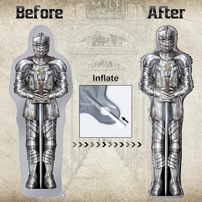 Lidmada Knight Party Balloons, Medieval Castle Decorations Supplies Aluminium Foil Balloons for Medieval Dragon Themed Birthday Party Halloween, Pack of 2