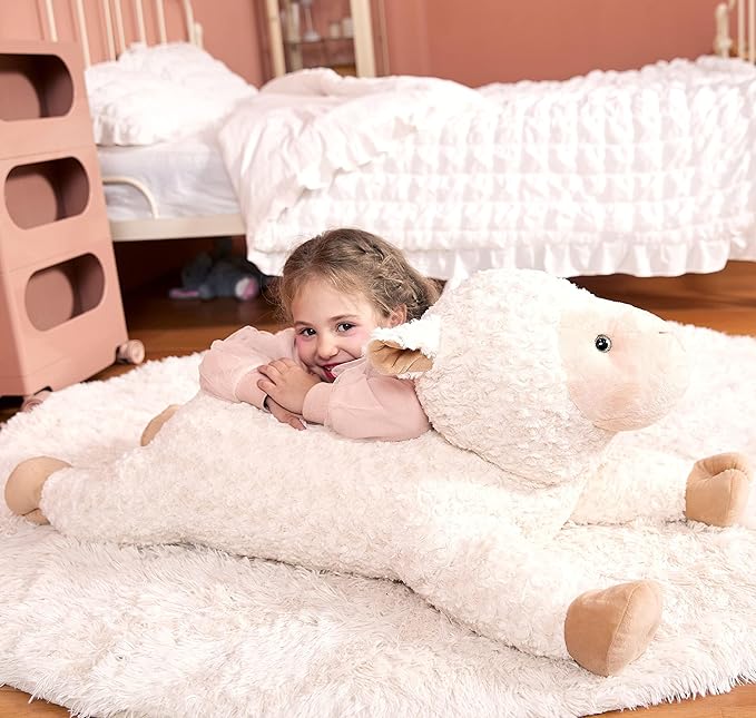 IKASA Large Sheep Stuffed Animal Plush Toy,Giant Lamb Cute Jumbo Soft Toys,30" Huge Big Size Plushy Fat Oversized Plushie,Gifts for Kids (Sheep)