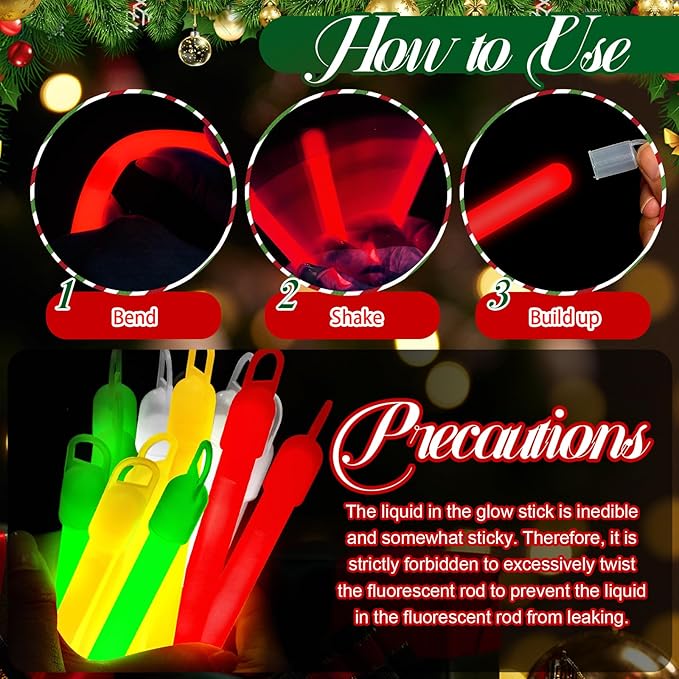 Lewtemi 100 Pack 4" or 6" Bright Glow Sticks Bulk, Glow in the Dark Party Supplies Birthday and Holidays (4 Inch,Bright Color)