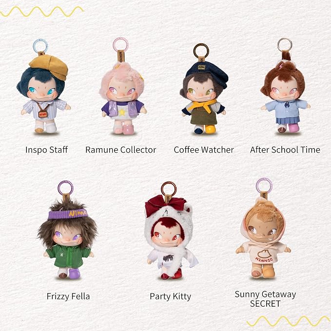 52TOYS NINNIC – Wild & Free Keychain Vinyl Face Plush Doll Collectible Toy- 5.12inch Action Figures with Soft Touch, Movable Joints, Perfect for Home Decor & Gifts