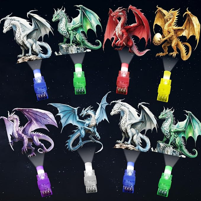 36 PCS Dragon LED Finger Lights Medieval Party Favors Glow in the Dark Light Up Finger Lights Magic Themed Toys Bulk for Birthday Party Goodie Bag Stuffer Birthday Gifts Classroom Prize