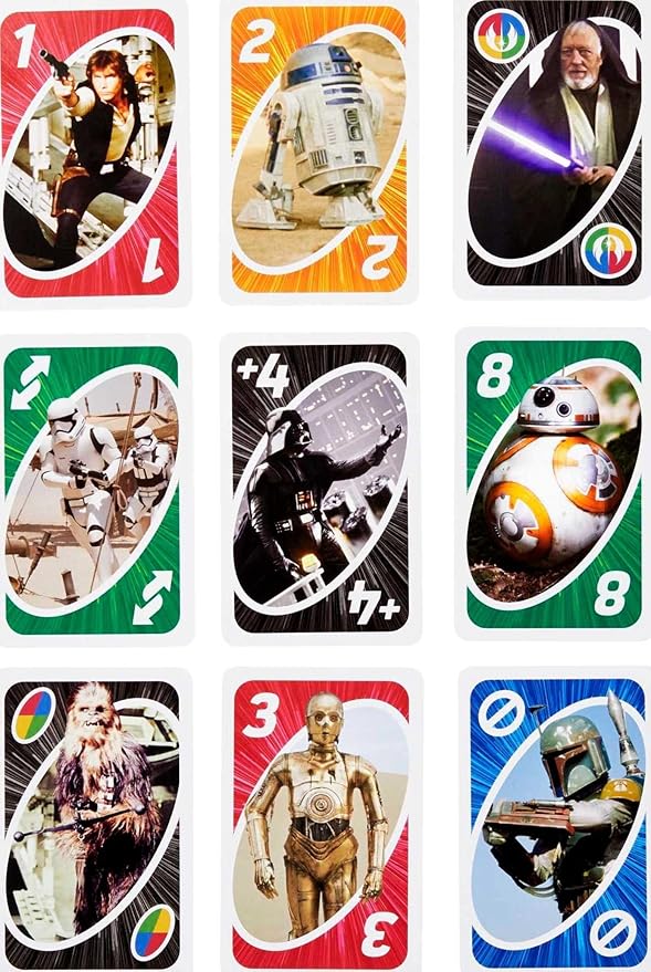 Mattel Games UNO Star Wars Matching Card Game Featuring 112 Cards with Unique Wild Card & Instructions for Players 7 Years Old & Up, Gift for Kid, Family & Adult Game Night