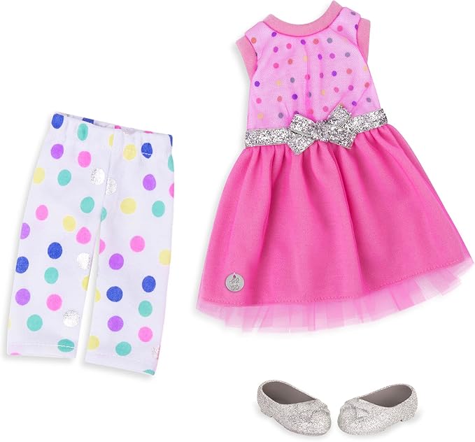 Glitter Girls 14-Inch Doll Clothes & Accessories – Stay Sparkly Dress & Leggings Regular Outfit – for Girls 3+ Years – Children’s Toys
