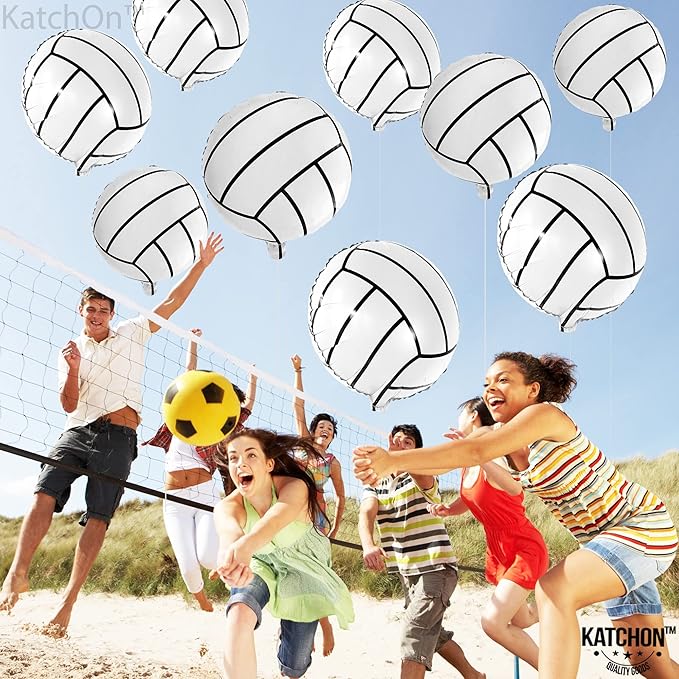 KatchOn Volleyball Balloons - 18 Inch, Pack of 10 | Sports Balloons for Senior Night Decorations | Volleyball Party Decor for Gender Reveal, Sports Event Celebrations | Volleyball Birthday Decorations