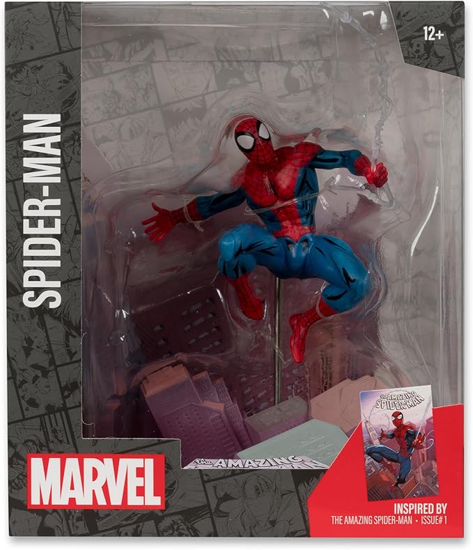 McFarlane Toys Marvel Spider-Man 1:10th Scale Collectible with Scene (The Amazing Spider-Man #1)