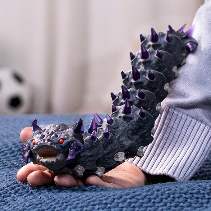 schleich Eldrador Creatures - 10” Shadow Worm Action Figure with Movable Body - Spiked Bug Monster Toy for Battle Fun - Large Beast Figurine for Imaginative Play for Boys and Girls - Kids 7+ | 70830