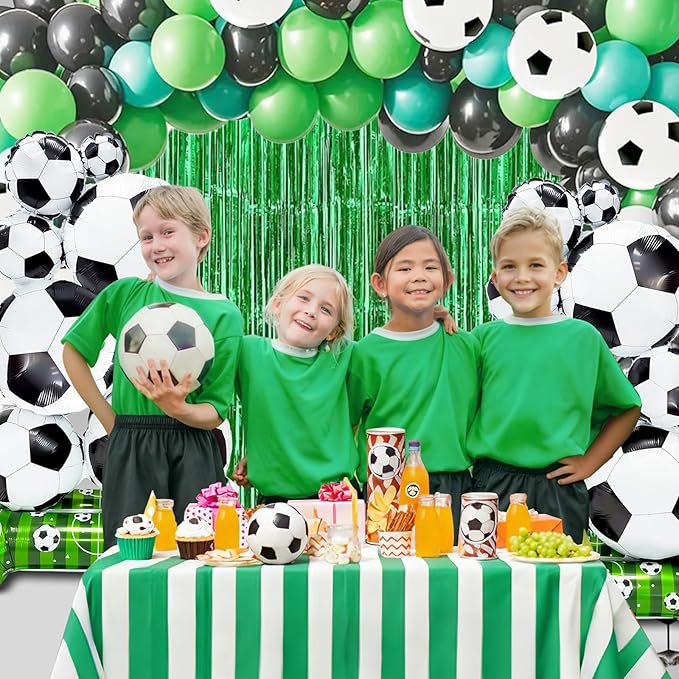 Giant Self Standing Soccer Ball Balloons 2 Pcs 5 ft Soccer Party Balloon Decorations World Cup Balloon Decor Sports Football Ball Fans Birthday Party Decoration Supplie