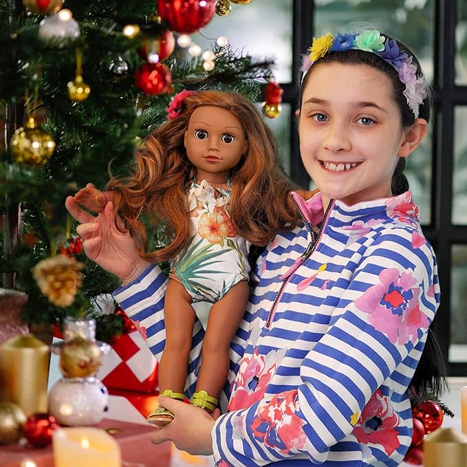 ZITA ELEMENT 24 Pcs American Doll Clothes for 18 inch Doll Clothes and Accessories - Doll Clothing Outfits Dress Swimsuits Tights for 18 Inch Dolls