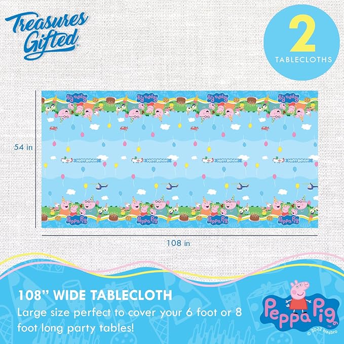 Treasures Gifted Officially Licensed Peppa Pig Birthday Party Supplies - Serves 24 Guests - Complete Set Peppa Pig Party Supplies - Peppa Pig Decorations, Peppa Pig Birthday Banner, Plates & More
