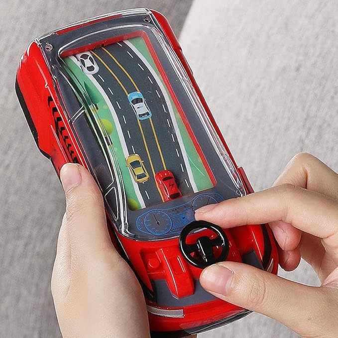 Generic Handheld Racing Car Game, Kids Simulation Adventure Driving Game, Interactive Family with Racing Experience, Small Car Thinking Training (Red)