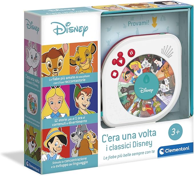 Clementoni - 17674 - Once Upon a Time - Disney Classics Storyteller - Tells Disney Electronic Educational Stories for Children 3 Years, Storytelling in Italian