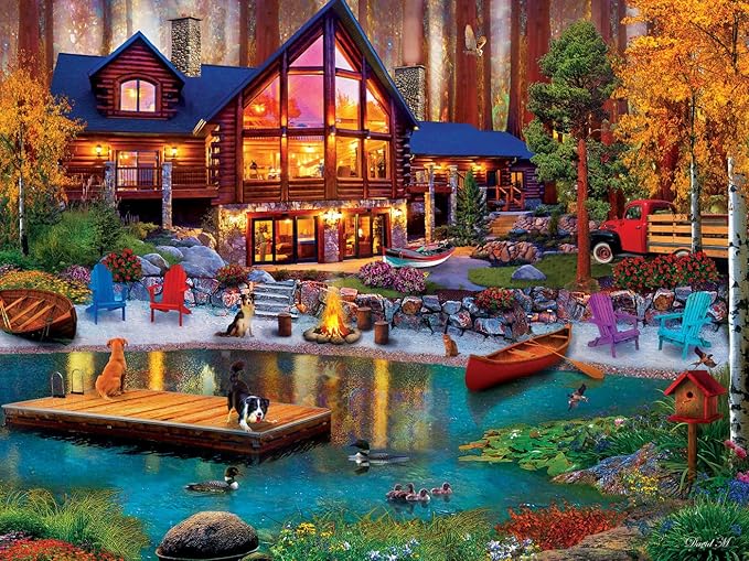 Masterpieces 750 Piece Jigsaw Puzzle for Adults, Family, Or Kids - Cabin in The Cove - 18"x24"
