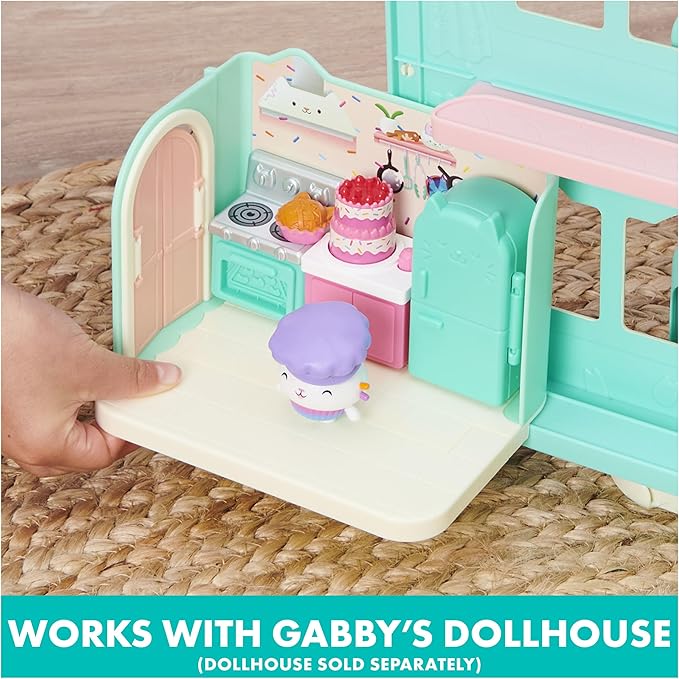 Gabby’s Dollhouse, Bakey with Cakey Kitchen with Figure and 3 Accessories, 3 Furniture and 2 Deliveries, Kids Toys for Ages 3 and up