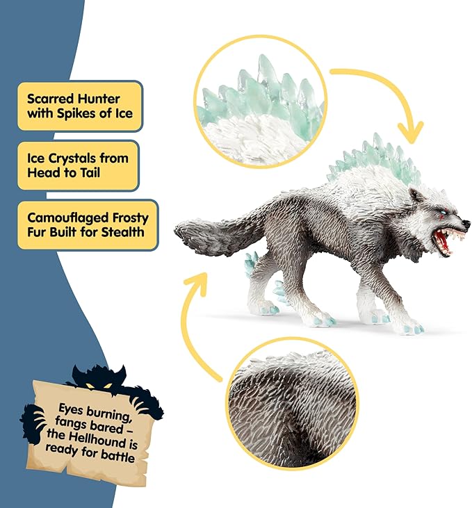 Schleich Eldrador Creatures - 5PC Fantasy Creature Set - Ice Wolf, Lava Hound, Rock Beast and Sword Figure Playset - Animal Monster Figurines for Boys and Girls - Durable Toys for Kids Ages 7+ | 72179