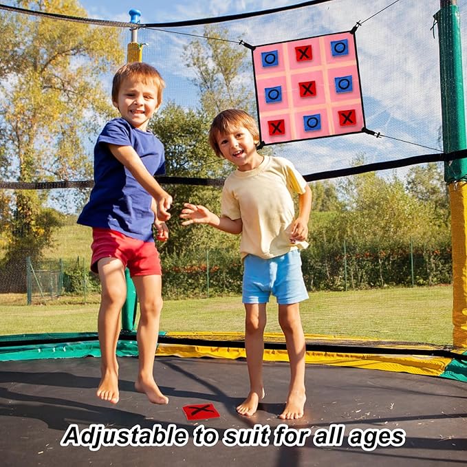 Toe Bean Bag Toss Games, Trampoline Game Accessory with Toe Frame Back Panel 10 Bean Bag for Kids Adults Family Outside & Indoor Recreation Supplies
