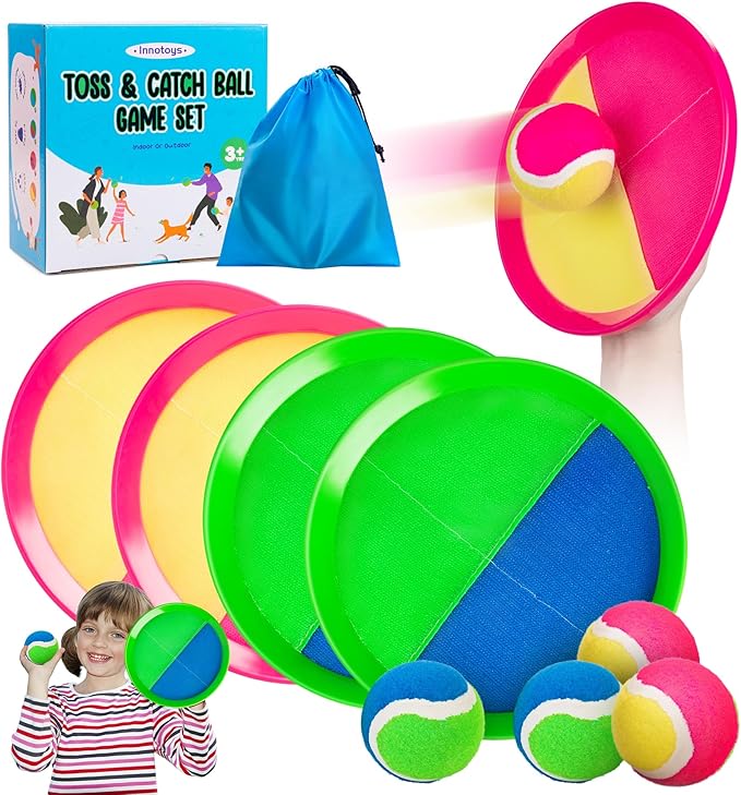 Toss and Catch Ball Game - Ideal Outdoor Beach, Pool & Yard Toy for Toddlers and Kids Ages 4, 5, 6, 7, 8+, Perfect for Boys Girls - Great Birthday Gift & Stocking Stuffers