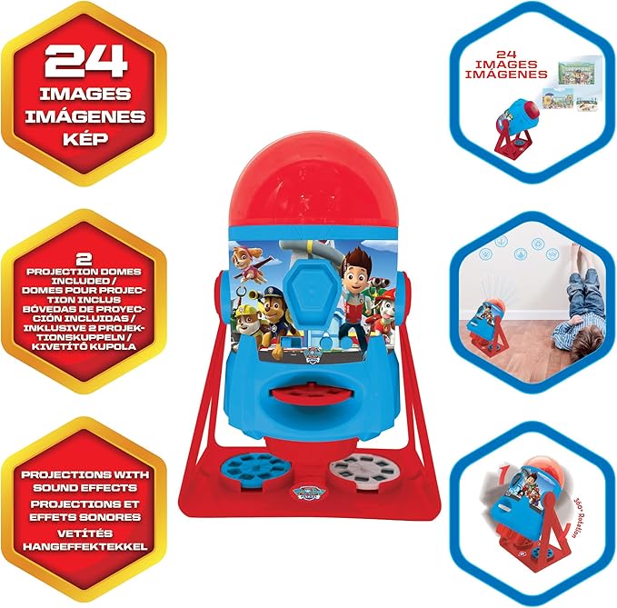 LEXiBOOK Paw Patrol - My Stories Brought to Light - Story Projector with Sounds, Timer and Booklet, Blue/red