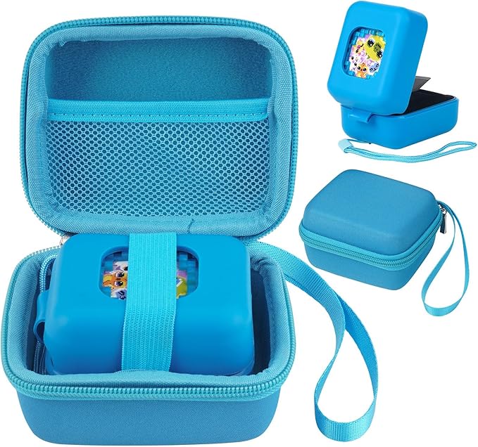 MGZNMTY Carrying Case and Silicone Case for Bitzee Magicals Interactive Toy Digital Pet - Protective Skin Cover for New Bitsy Electronic Virtual Pet (Magic Blue)