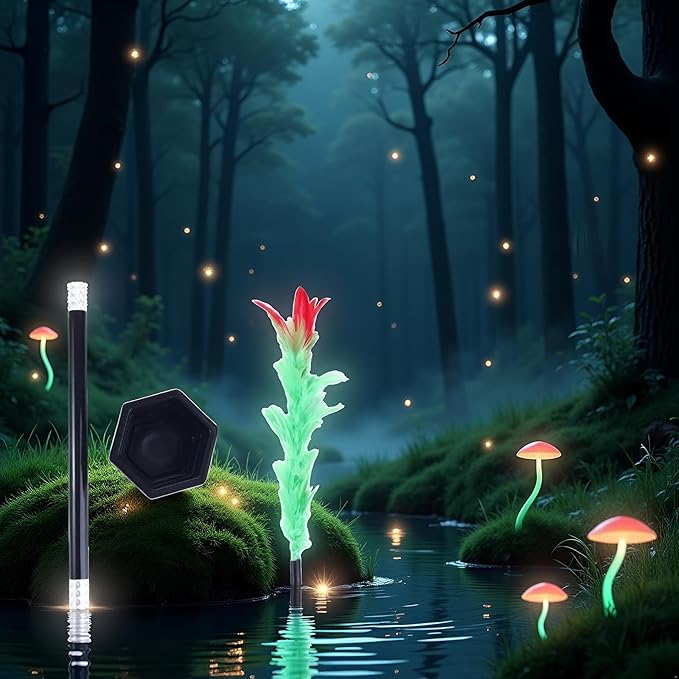 1Set Black Magic Wand to Flower for People Playing Toys,Novelty and Gag Toys,Magic Trick Wand,Magicians Tricks Close-up Magic Prop Magic Flower Stick Kits and Accessories,Games
