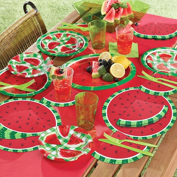 100Pcs Watermelon Napkins, Disposable Watermelon Slices Napkins, Picnic Napkins for Kids Baby Shower Summer Tropical Fruit Watermelon Party Supplies, 13 x 13 Inches