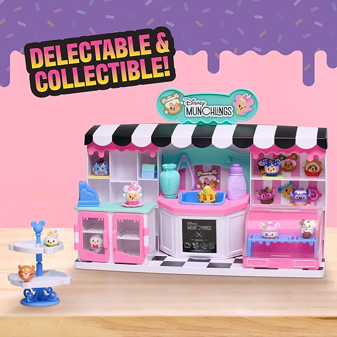 Disney Munchlings Mini Munch Bakery, 25-Piece Color Change Figure Playset, 1-inch Collectible Scented Figurines, Kids Toys for Ages 3 Up by Just Play