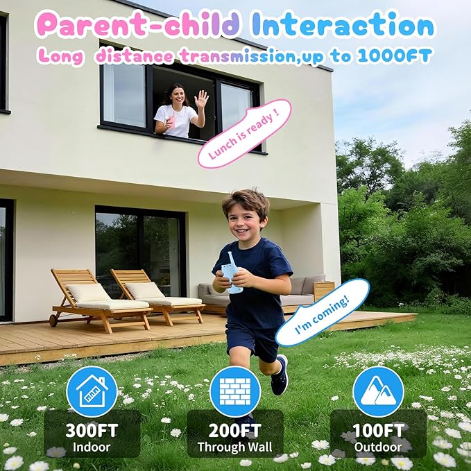 Kids Audio/Video Walkie Talkies, 2 Pack Rechargeable Walkie Talkies for Kids with 2’’ Screen & Camera & Voice Changer, Long Range Boys Girls Toys for Indoor Outdoor Camping Hiking Games (Pink/Blue)