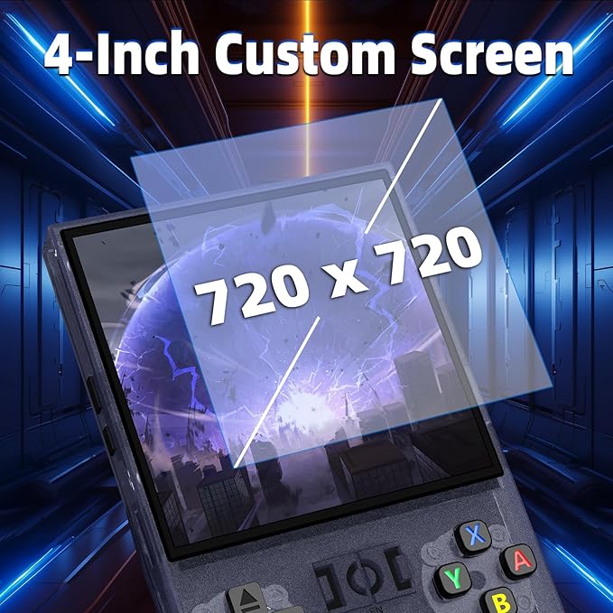 R36MAX Retro Gaming Console, Retro Handheld Games Console with 64GB TF Card, Portable Hand Held Open Source Linux System, 4.0 inch IPS HD Screen Video Game Consoles, 4000mAh Battery (Gray)