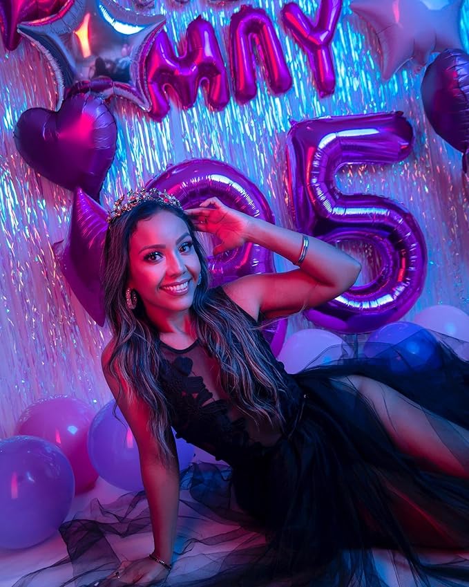 Purple Number 14 Balloon 40 inch, 14 Number Balloons, 14th Purple Birthday Decorations, 14 Year Old Girls Boys Party Supplies