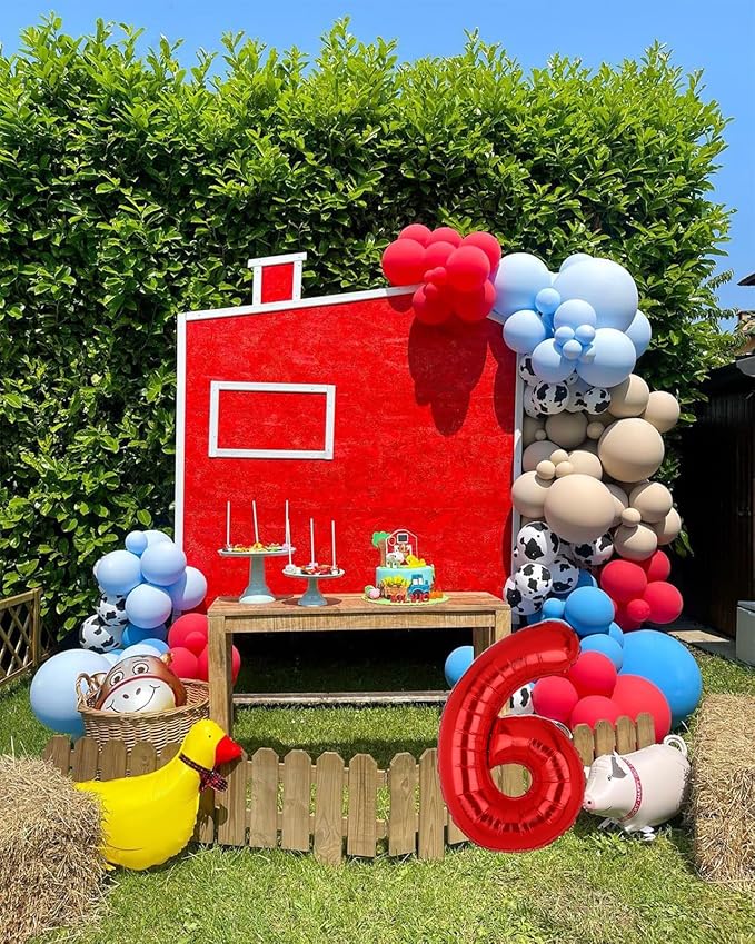 40 Inch 6 Red Number Balloons Mylar Foil Helium Digital Balloons Baby Shower 6th Birthday Party Decor Supplies