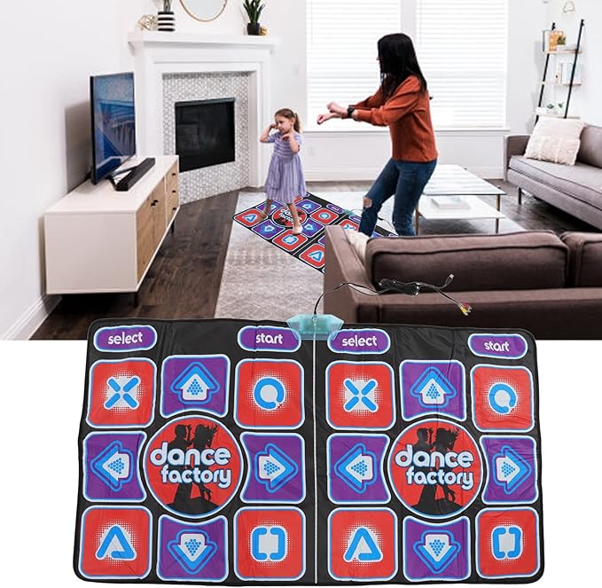 Dance Mat Touch Sensitive, Double User Dance Floor Mat with Music Connect TV, Portable PVC Material for Kids Adult Home Game