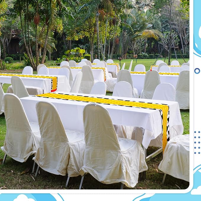 6 Pcs Cartoon Table Runner Cartoon Birthday Party Supplies 1.08 x 6 ft Linen Table Cover Supplies for Birthday Party Decorations (Classic)