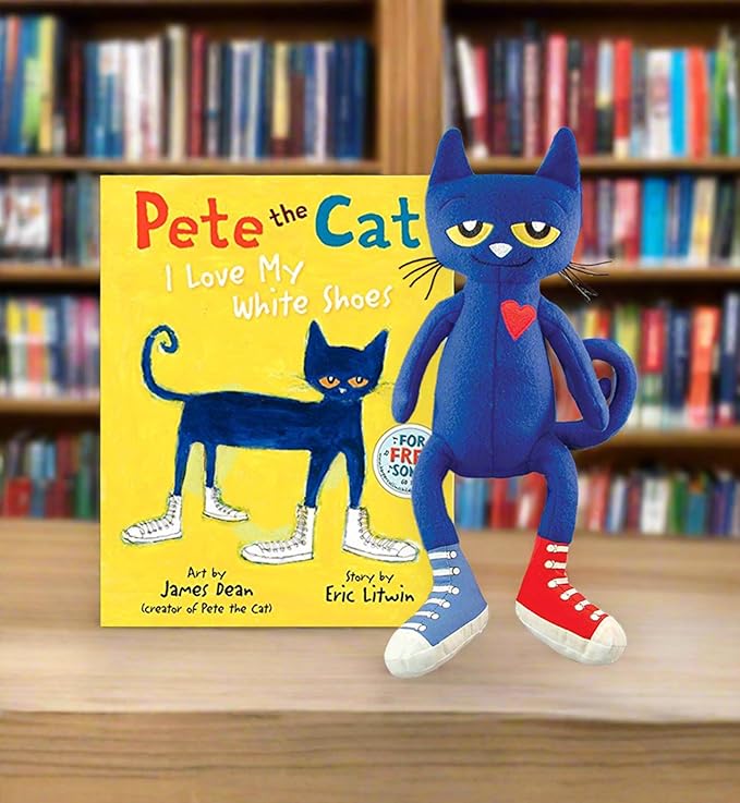 MerryMakers Pete the Cat Plush Doll, 14.5-Inch , Blue