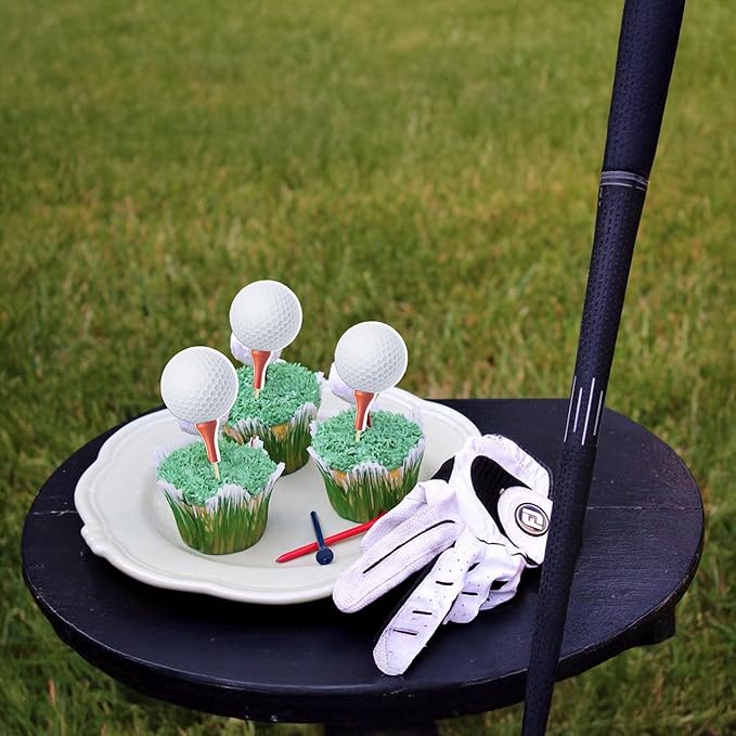 Gyufise 36Pcs Sports Cupcake Toppers - Golf Ball Cupcake Picks & Birthday Cake Decorations for Golf Sports Players Theme Parties