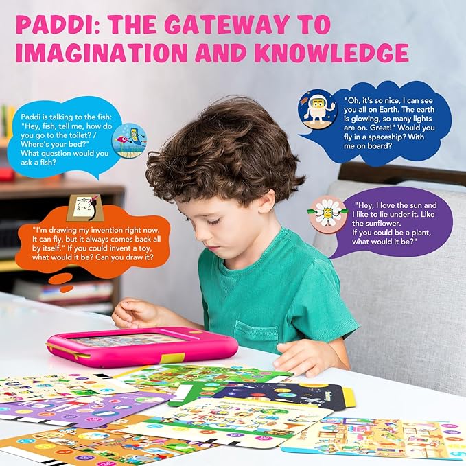 Kids Learning Tablet Educational Learning Pad for Toddlers 2-5 to Learn Alphabets, Numbers, Foods, Time, Music, Vehicles,Tablet Toy for Toddlers Ages 2 3 4 5 6 Years Old Pink