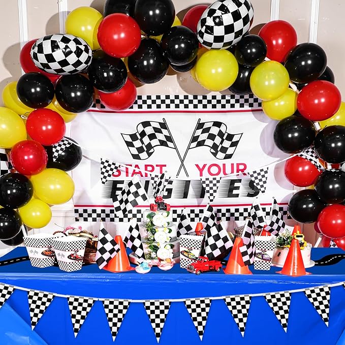 Irenare 3 Pcs Racing Table Cloths Car Birthday Party Supplies 54 x 108 Inch Racetrack Table Runner Covers Disposable Rectangular Road Tablecloth for Kids Boy Car Theme Birthday Party Decor (Blue)